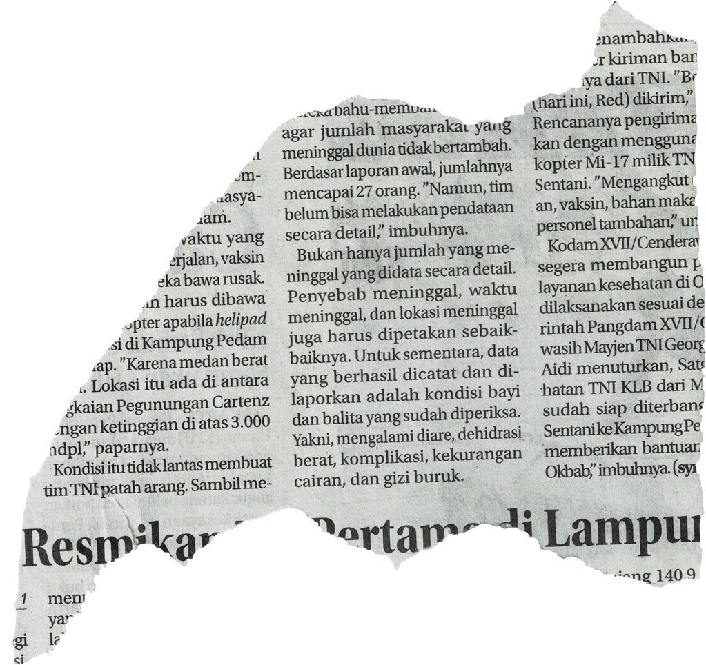 Ripped Newspaper Cutout